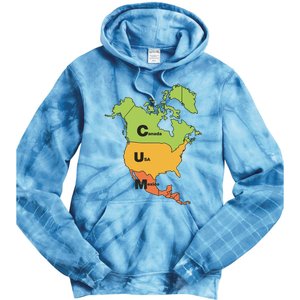 Cum Map Canada Usa And Mexico Tie Dye Hoodie