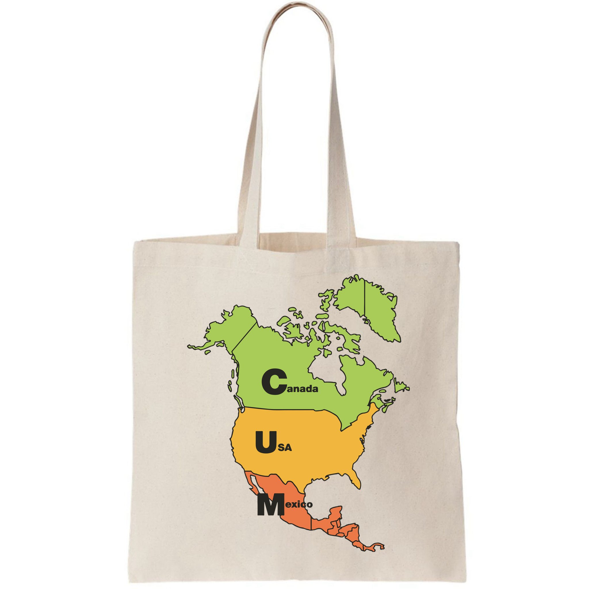 Cum Map Canada Usa And Mexico Bag