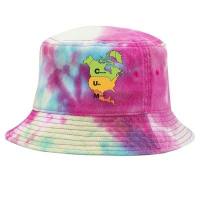 Cum Map Canada Usa And Mexico Tie-Dyed Bucket Hat