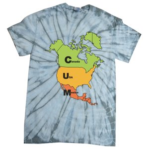 Cum Map Canada Usa And Mexico Tie-Dye T-Shirt