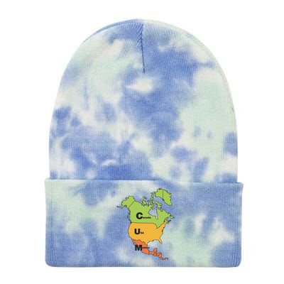 Cum Map Canada Usa And Mexico Tie Dye 12in Knit Beanie