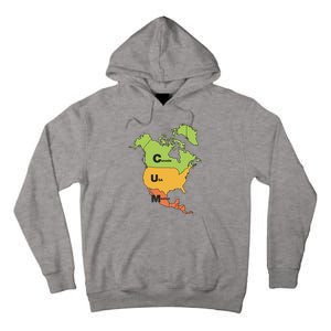 Cum Map Canada Usa And Mexico Tall Hoodie