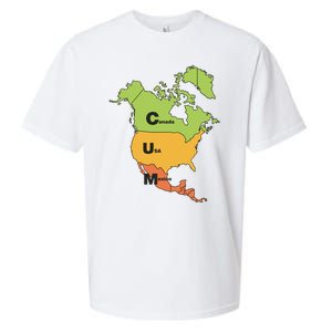 Cum Map Canada Usa And Mexico Sueded Cloud Jersey T-Shirt