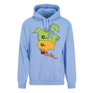 Cum Map Canada Usa And Mexico Unisex Surf Hoodie