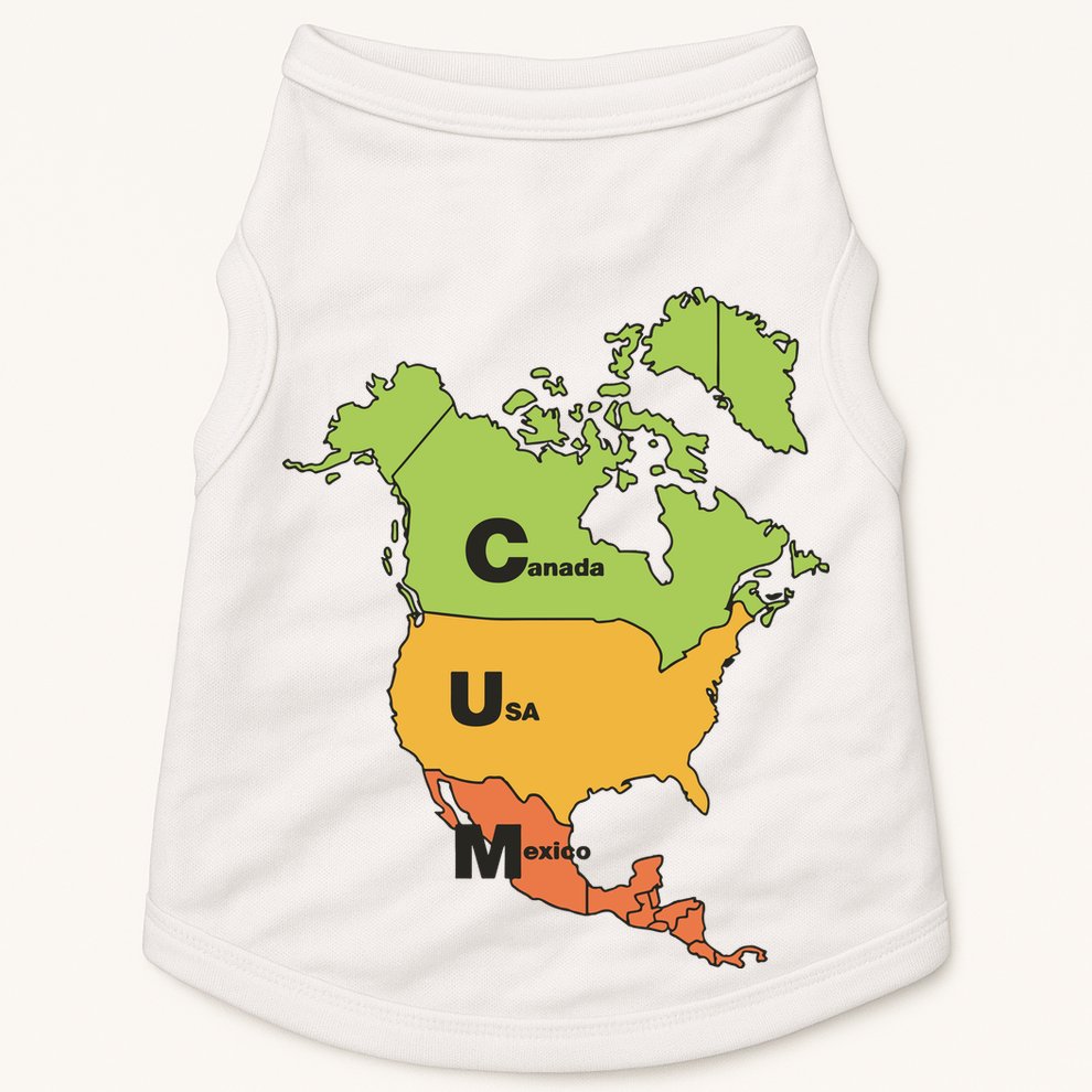 Cum Map Canada Usa And Mexico Doggie Tank