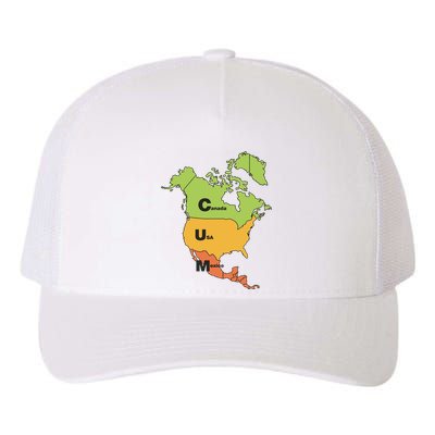 Cum Map Canada Usa And Mexico Yupoong Adult 5-Panel Trucker Hat