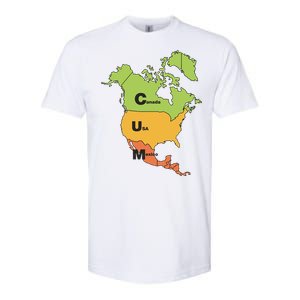 Cum Map Canada Usa And Mexico Softstyle CVC T-Shirt