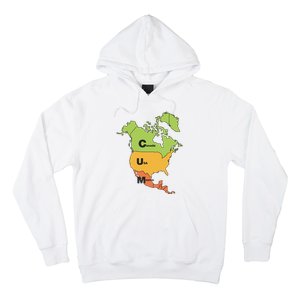 Cum Map Canada Usa And Mexico Hoodie