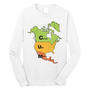 Cum Map Canada Usa And Mexico Long Sleeve Shirt