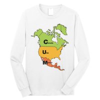 Cum Map Canada Usa And Mexico Long Sleeve Shirt