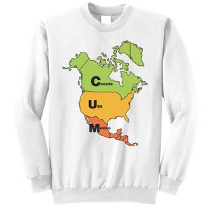 Cum Map Canada Usa And Mexico Sweatshirt