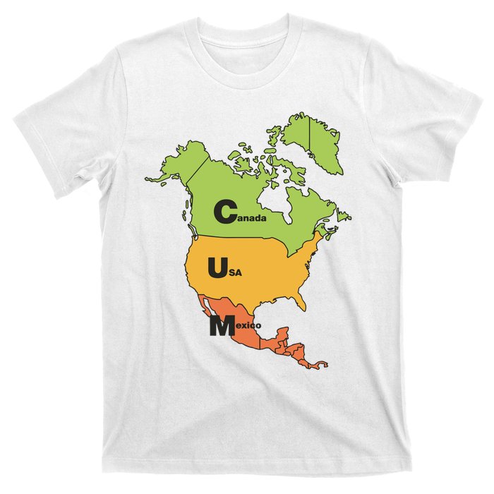 Cum Map Canada Usa And Mexico T-Shirt