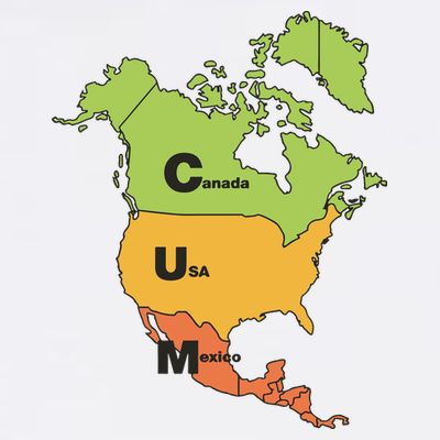 Cum Map Canada Usa And Mexico T-Shirt