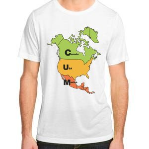 Cum Map Canada Usa And Mexico Adult ChromaSoft Performance T-Shirt