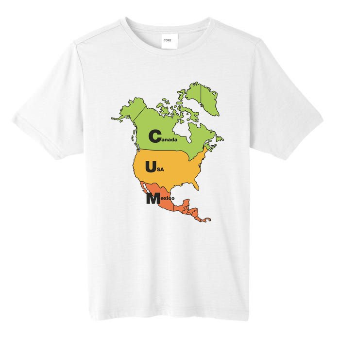 Cum Map Canada Usa And Mexico Tall Fusion ChromaSoft Performance T-Shirt