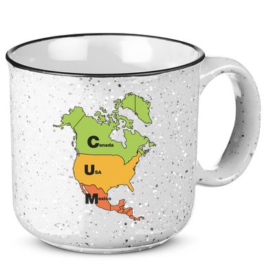 Cum Map Canada Usa And Mexico 15oz Campfire Ceramic Mug