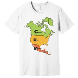 Cum Map Canada Usa And Mexico Premium T-Shirt