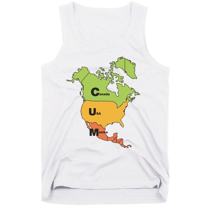 Cum Map Canada Usa And Mexico Tank Top