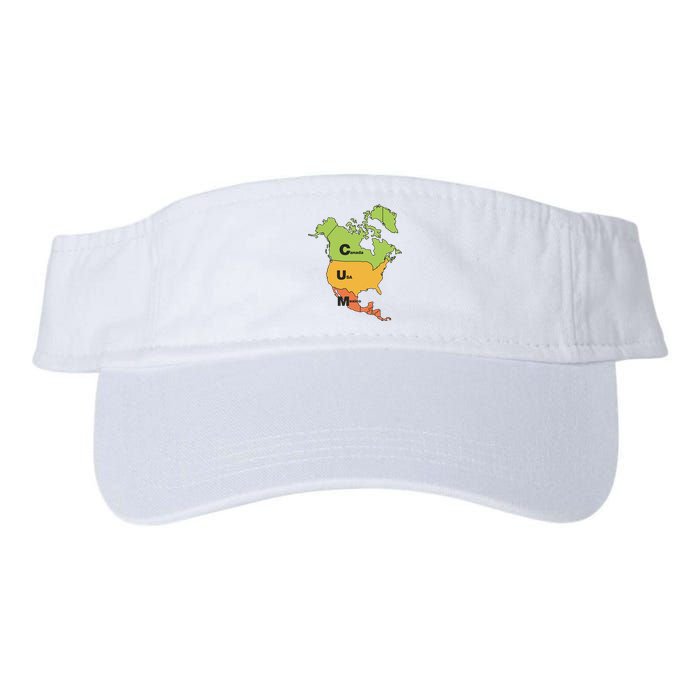 Cum Map Canada Usa And Mexico Valucap Bio-Washed Visor