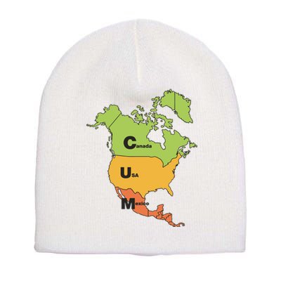 Cum Map Canada Usa And Mexico Short Acrylic Beanie