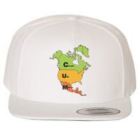 Cum Map Canada Usa And Mexico Wool Snapback Cap