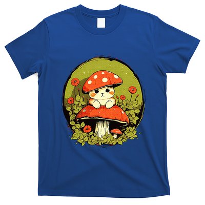 Cat Mushroom Cute Cottagecore Aesthetic T-Shirt