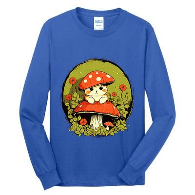 Cat Mushroom Cute Cottagecore Aesthetic Tall Long Sleeve T-Shirt