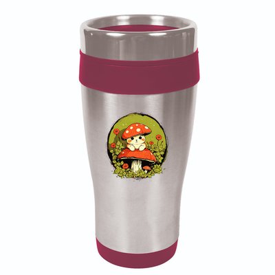 Cat Mushroom Cute Cottagecore Aesthetic 16oz Travel Tumbler