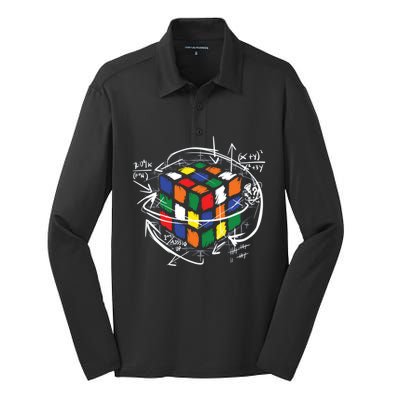 Colorful Math Cube Gift Silk Touch Performance Long Sleeve Polo