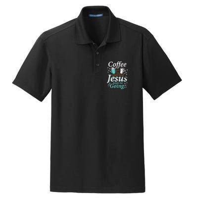 Coffee Morning Christian Gift Idea Jesus Dry Zone Grid Polo