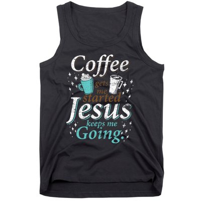 Coffee Morning Christian Gift Idea Jesus Tank Top