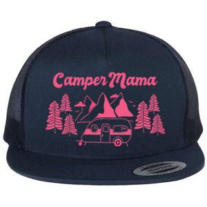 Camper Mama Camping Grandmas And Mom Gift Flat Bill Trucker Hat