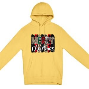 Cute Merry Christmas YAll Leopard Buffalo Plaid Pajama Premium Pullover Hoodie