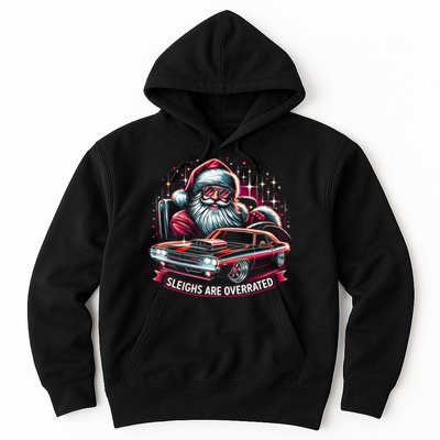 Classic Muscle Car Santa Hotrod V8 Enthusiast Christmas Hoodie