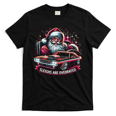 Classic Muscle Car Santa Hotrod V8 Enthusiast Christmas T-Shirt