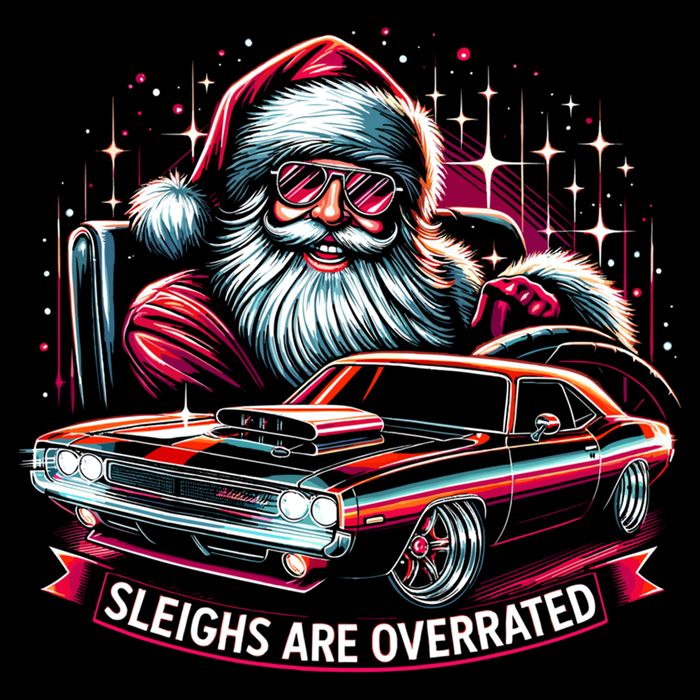 Classic Muscle Car Santa Hotrod V8 Enthusiast Christmas 16 in Basic Backpack