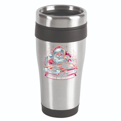 Classic Muscle Car Santa Hotrod V8 Enthusiast Christmas 16oz Travel Tumbler