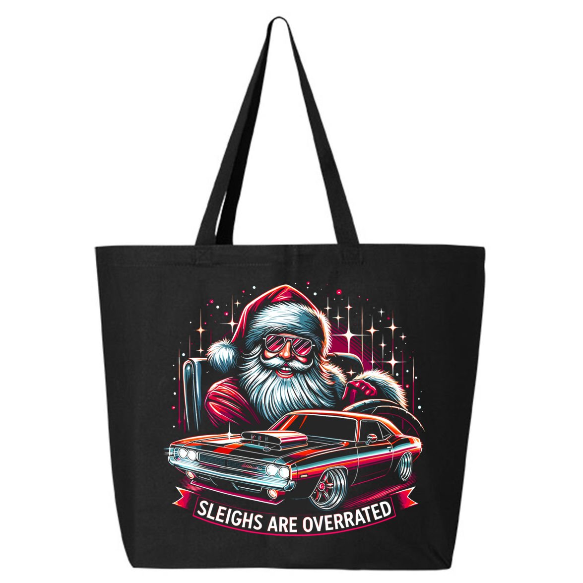 Classic Muscle Car Santa Hotrod V8 Enthusiast Christmas 25L Jumbo Tote