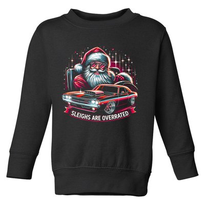 Classic Muscle Car Santa Hotrod V8 Enthusiast Christmas Toddler Sweatshirt