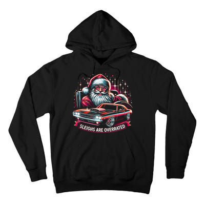 Classic Muscle Car Santa Hotrod V8 Enthusiast Christmas Tall Hoodie