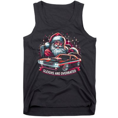 Classic Muscle Car Santa Hotrod V8 Enthusiast Christmas Tank Top