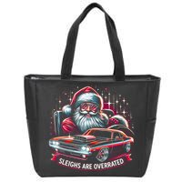 Classic Muscle Car Santa Hotrod V8 Enthusiast Christmas Zip Tote Bag