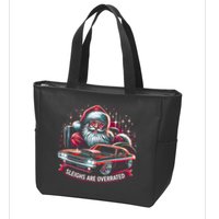 Classic Muscle Car Santa Hotrod V8 Enthusiast Christmas Zip Tote Bag
