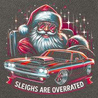 Classic Muscle Car Santa Hotrod V8 Enthusiast Christmas Cotton Canvas Backpack
