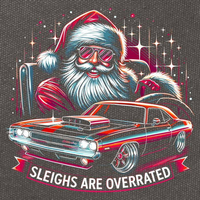 Classic Muscle Car Santa Hotrod V8 Enthusiast Christmas Cotton Canvas Backpack