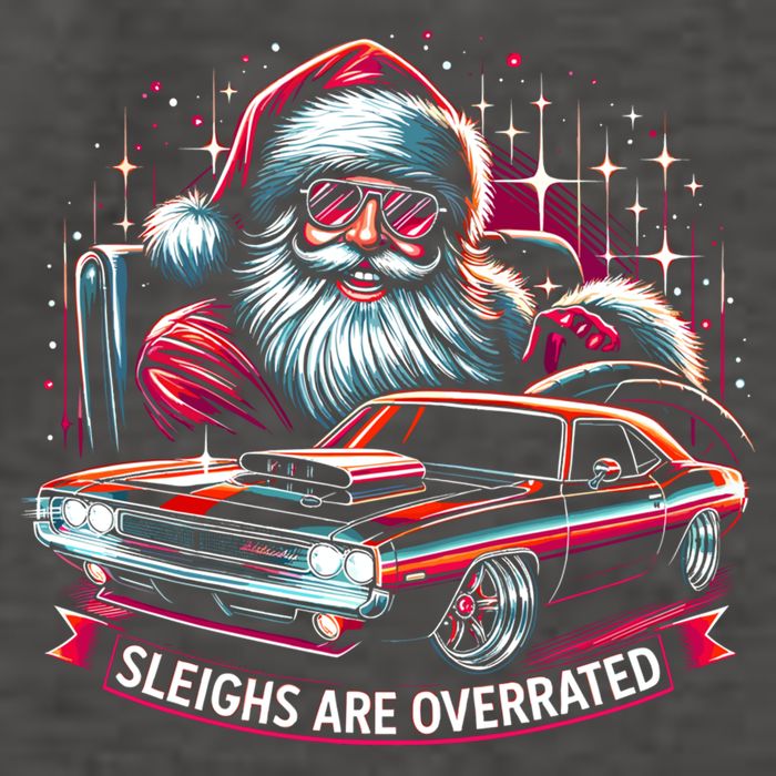 Classic Muscle Car Santa Hotrod V8 Enthusiast Christmas Vector Backpack