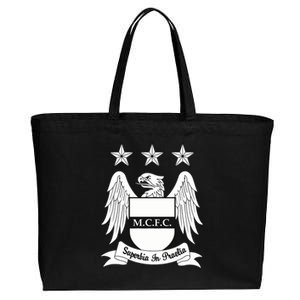 Cool Man City Slogan Eagle With Stars Cotton Canvas Jumbo Tote