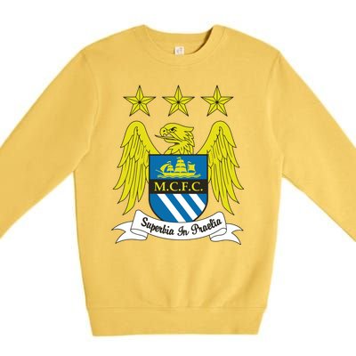 Cool Man City Slogan Eagle With Stars Premium Crewneck Sweatshirt