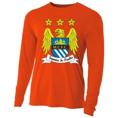 Cool Man City Slogan Eagle With Stars Cooling Performance Long Sleeve Crew