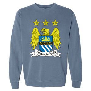 Cool Man City Slogan Eagle With Stars Garment-Dyed Sweatshirt